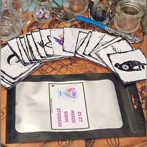 25 Count Mixed Vinyl Stickers Handmade